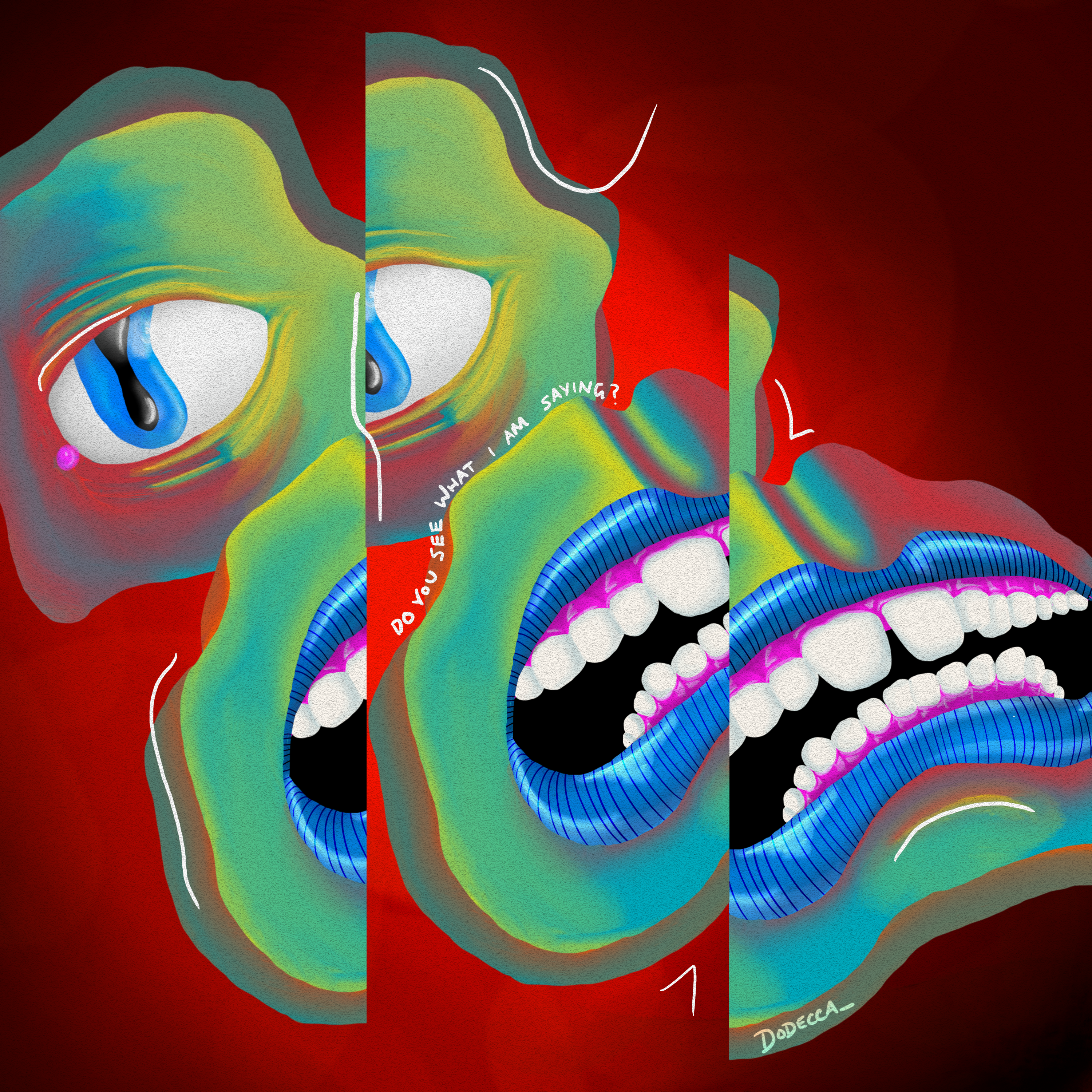 Abstract multicoloured faces