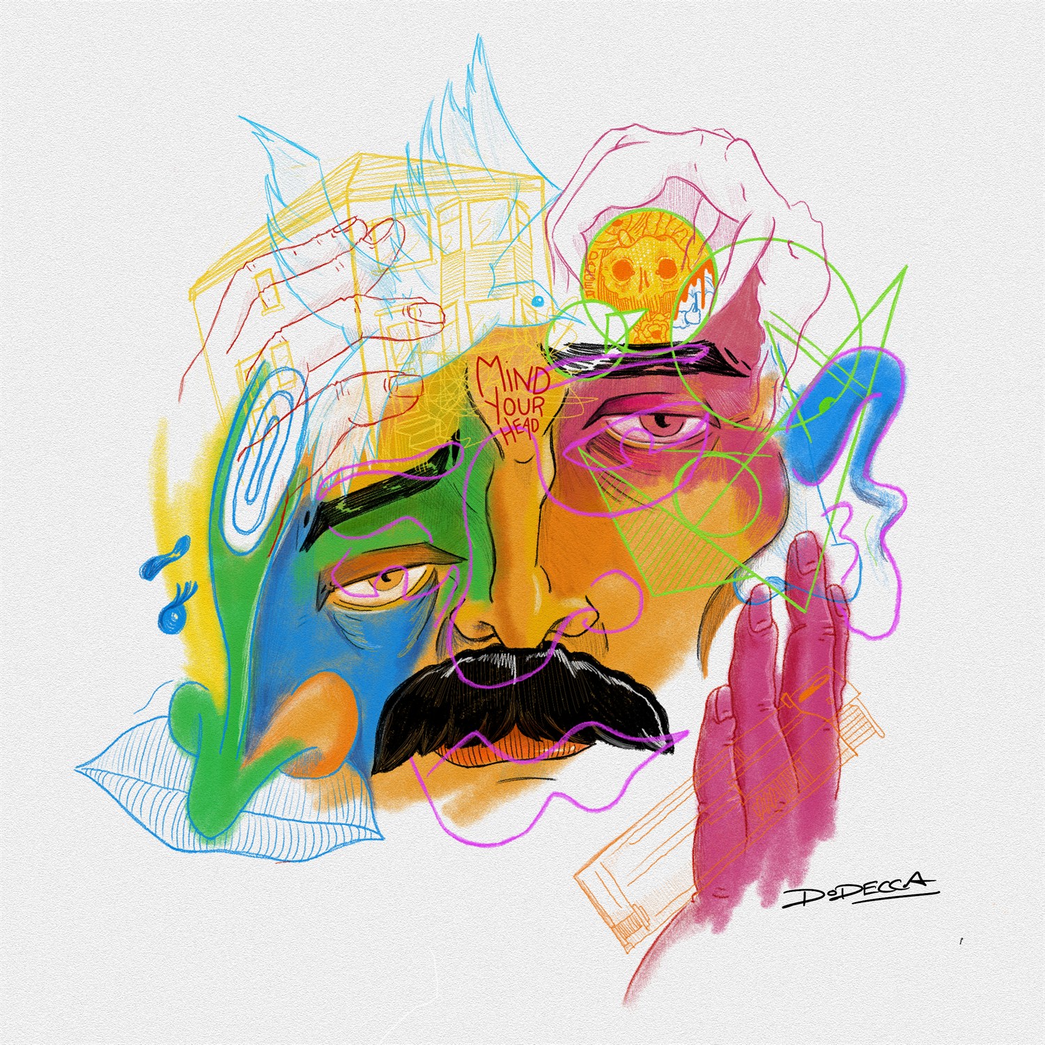 Loose colourful character illustration